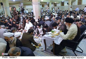 Ali Khamenei during dinner.